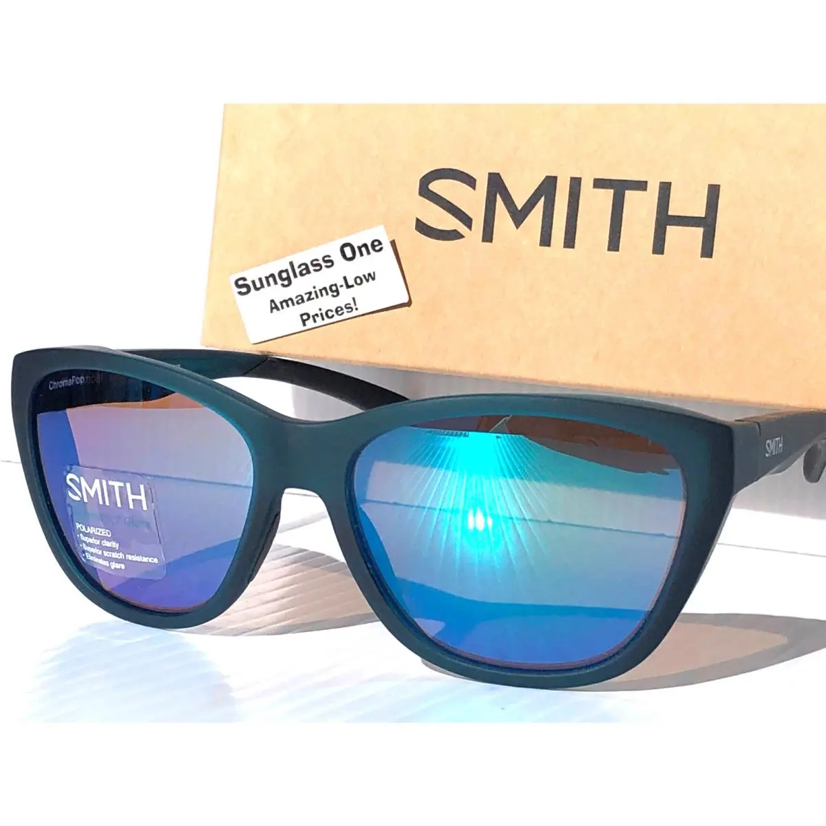 Smith Optics Shoal Crystal Pacific w Polarized Blue Glass Lens Sunglass