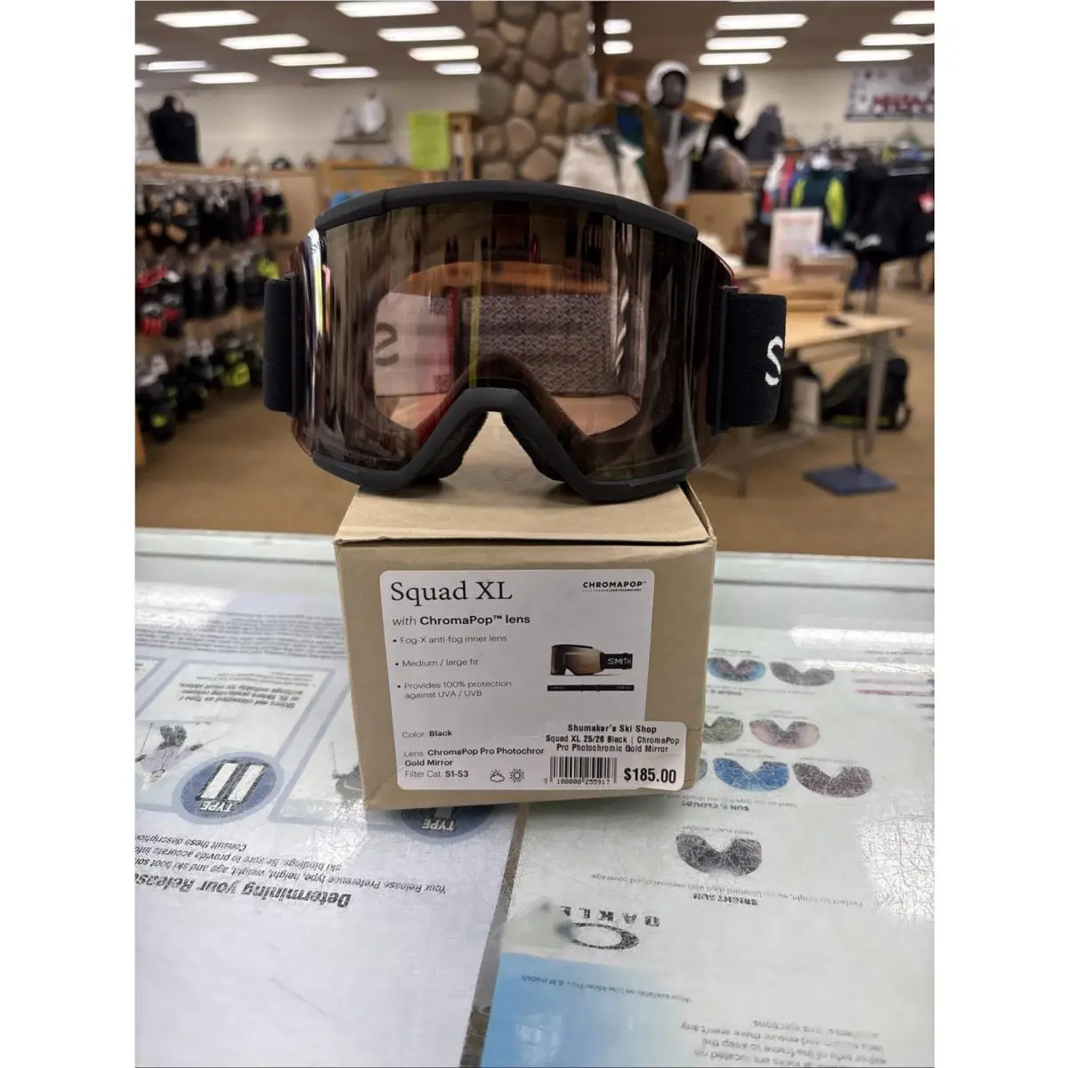 Smith Squad XL Black W/ Chromapop Pro Photochromic 25/26 Ski Googles