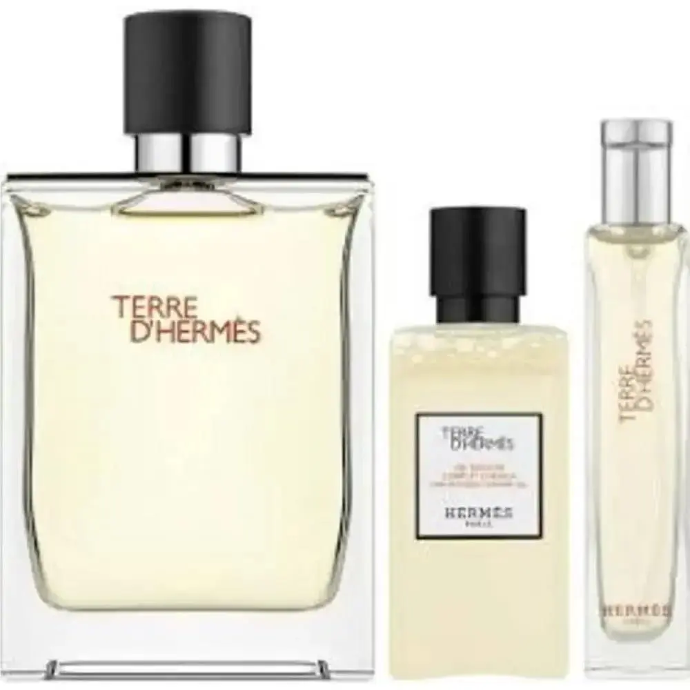 Terre D`hermes 4Pc Men Gift Set - 3.4Oz Edt + 1.35Oz Shower Gel + 0.50Oz Edt