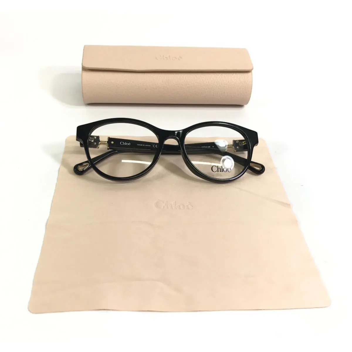 Chloe Eyeglasses Frames CH0376OA 001 Shiny Black Cat Eye Asian Fit 53-18-145