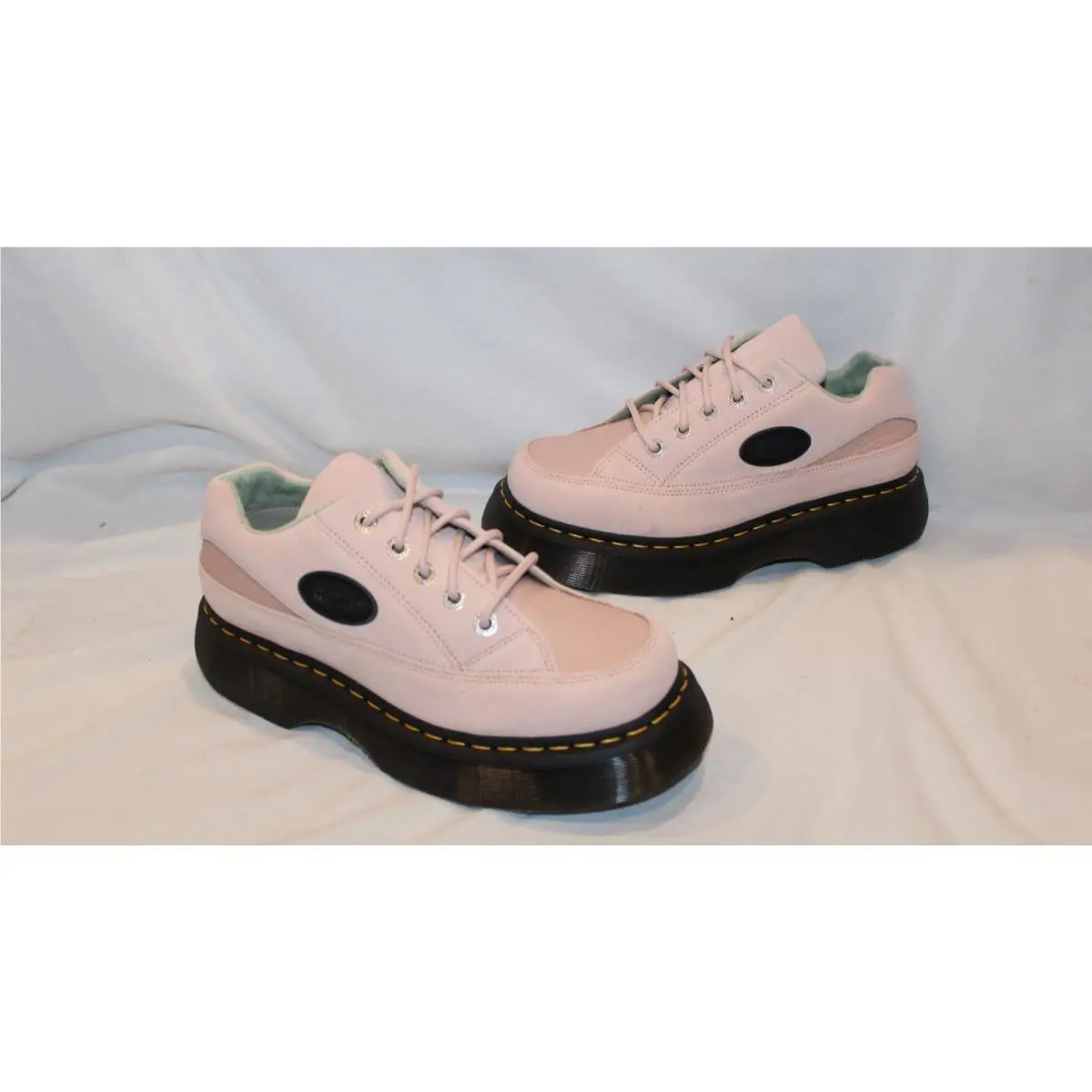 Dr. Martens Women`s Buzz 5I Leather Platform Sneakers Powder Pink UK 7 US