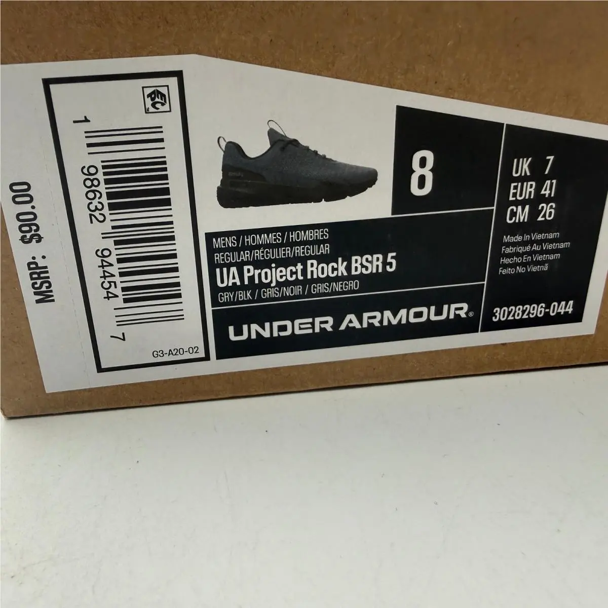 Under Armour shoes - UA Project Rock BSR 5 - Gray 5
