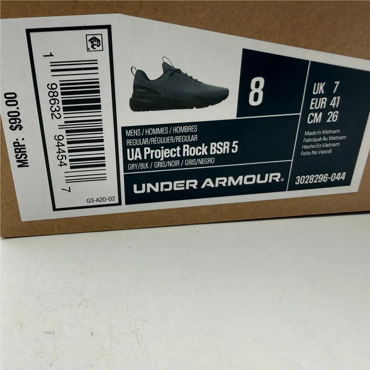 Under Armour shoes - UA Project Rock BSR 5 - Gray 5