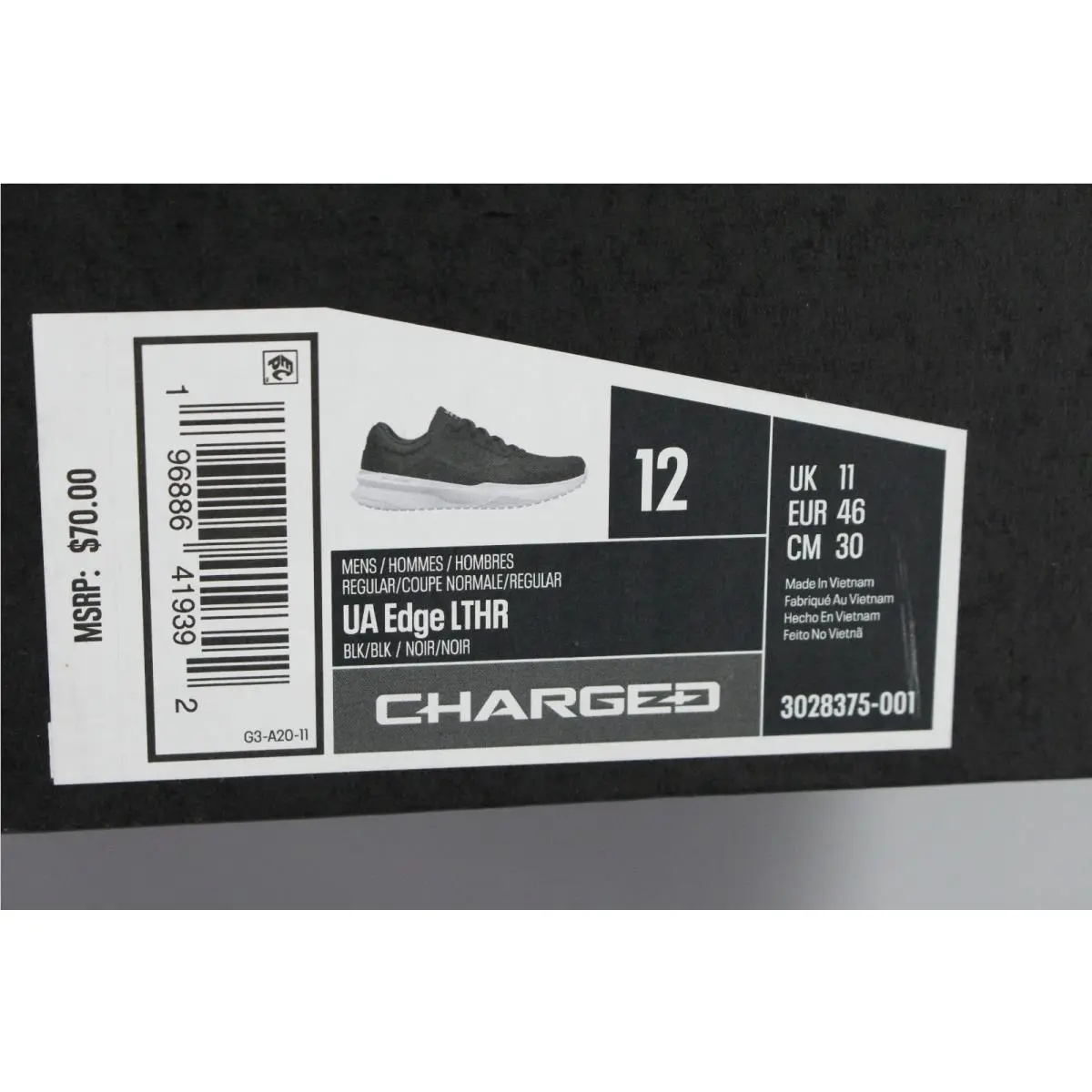 Under Armour shoes - Under Armour Edge Leather - Edge Leather - 3028375-001 - Black (UPC: 196886419392) 7