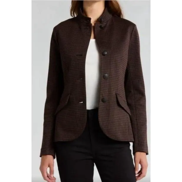 Rag Bone Blazer Sadie Patterned Brown Multi Size 6 Houndstooth Career Jacket