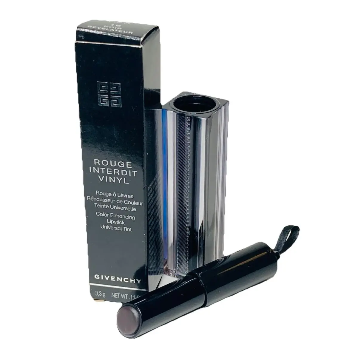 Givenchy Rouge Interdit Vinyl 16 Noir Revelateur Color Enhancing Lipstick Defect