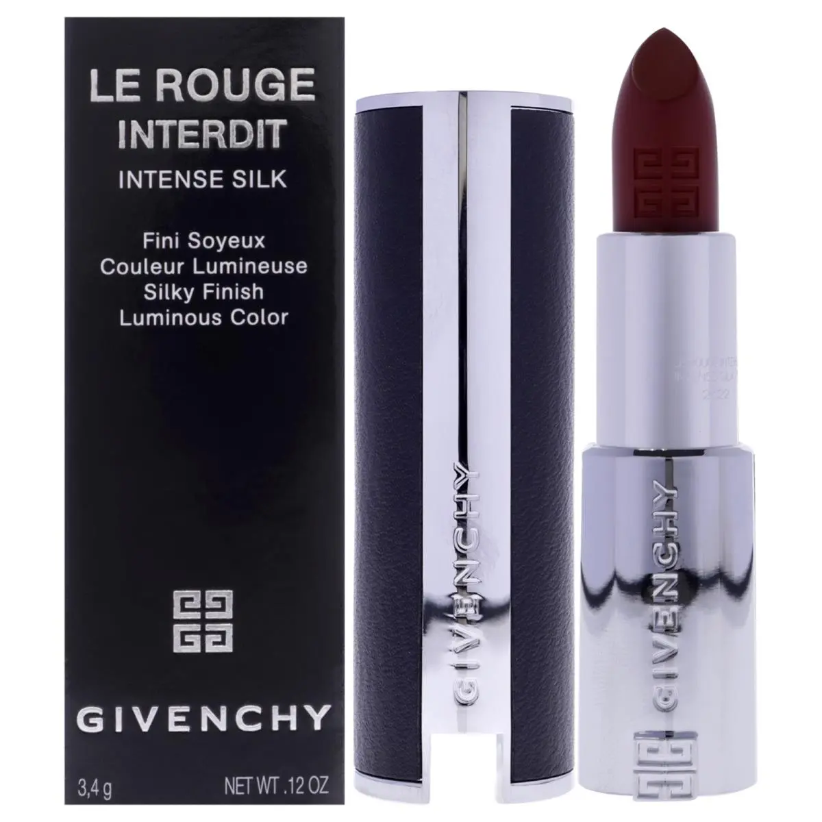 3 Pack Givenchy Le Rouge Interdit Intense Silk Lipstick -37 Rouge Graine-0.13 oz