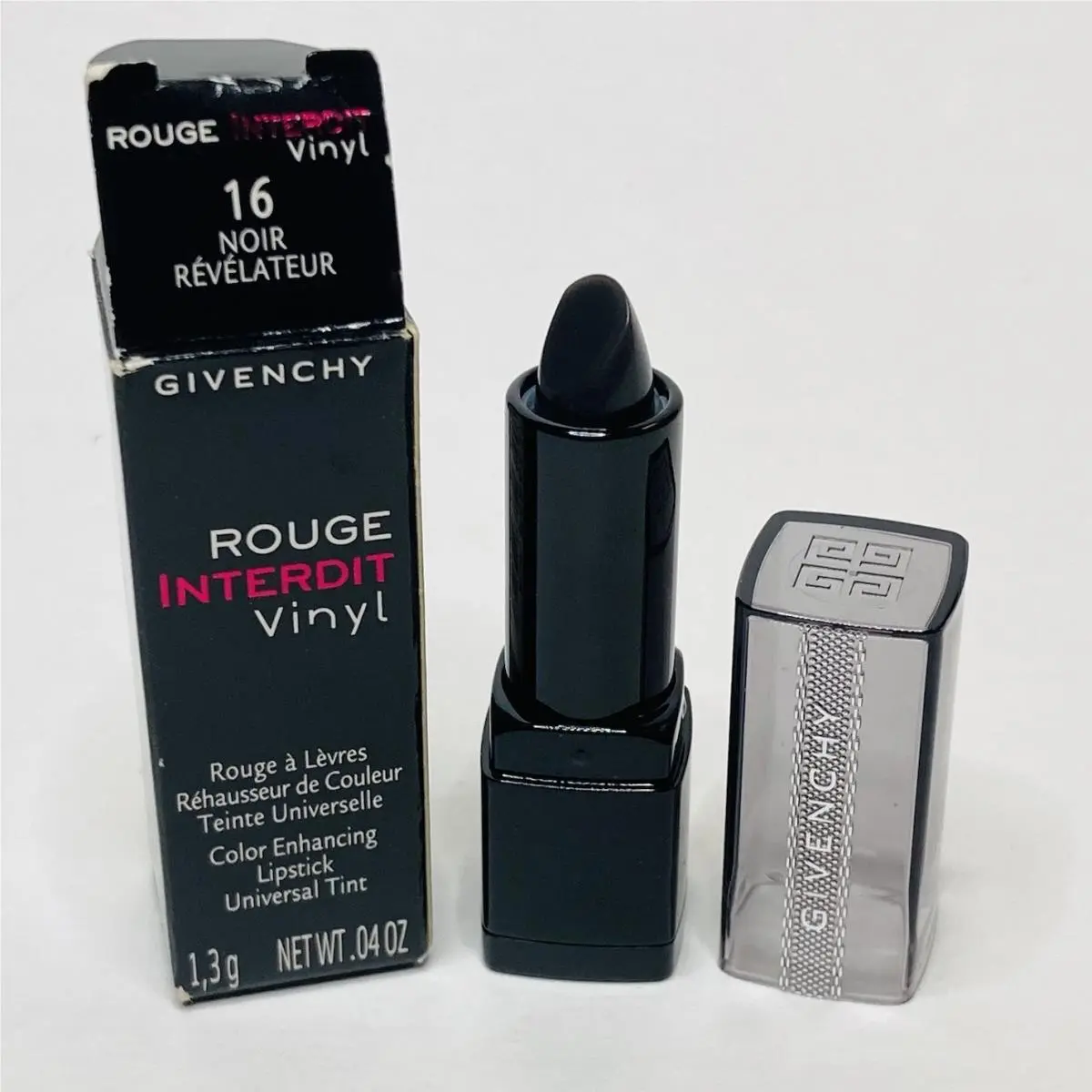 Givenchy Rouge Interdit Vinyl Color Enhancing Lipstick Noir 16 Mini 0.04oz