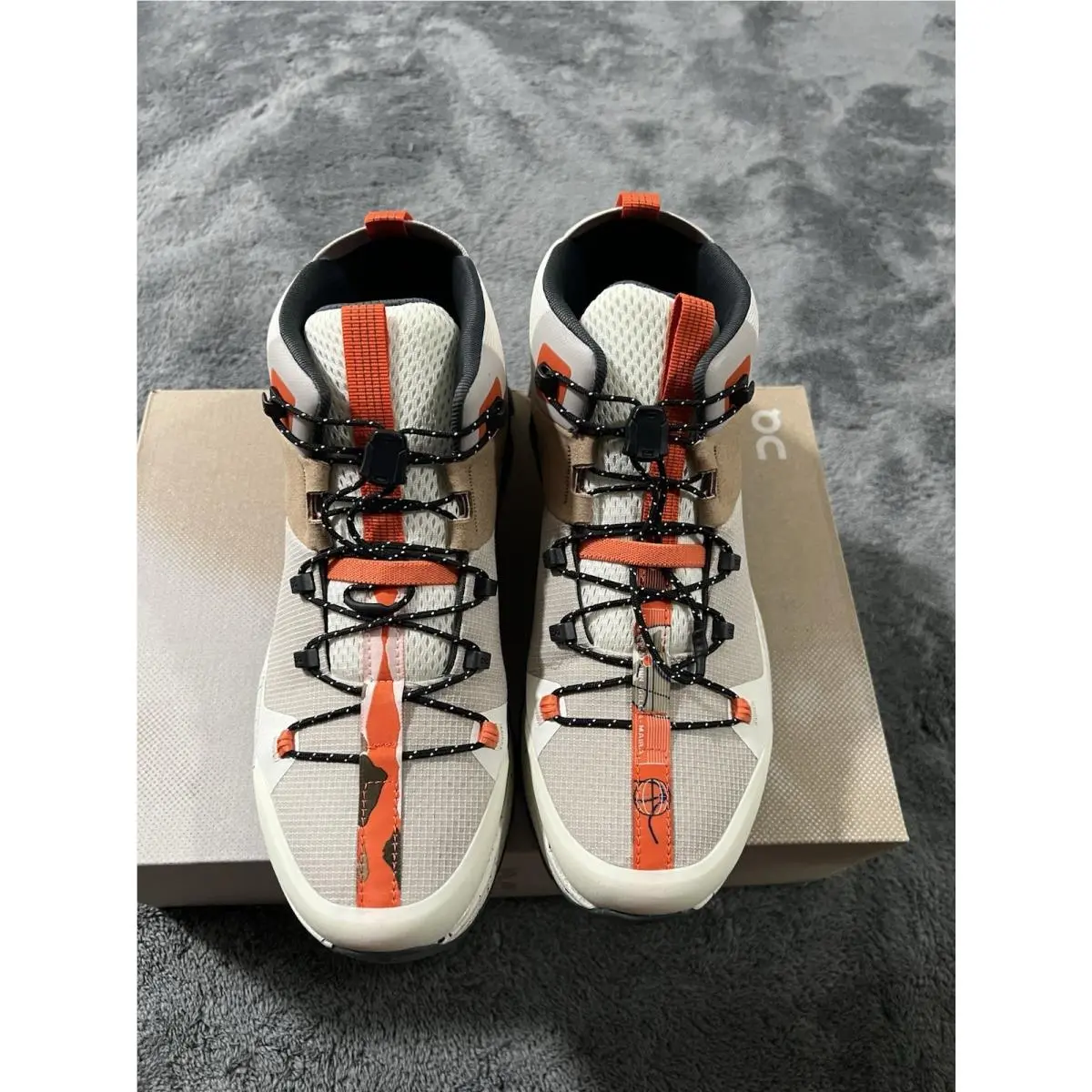On Running On Cloudtrax Ivory Chai Orange Off White Hiking Shoes Mens8.5 W10