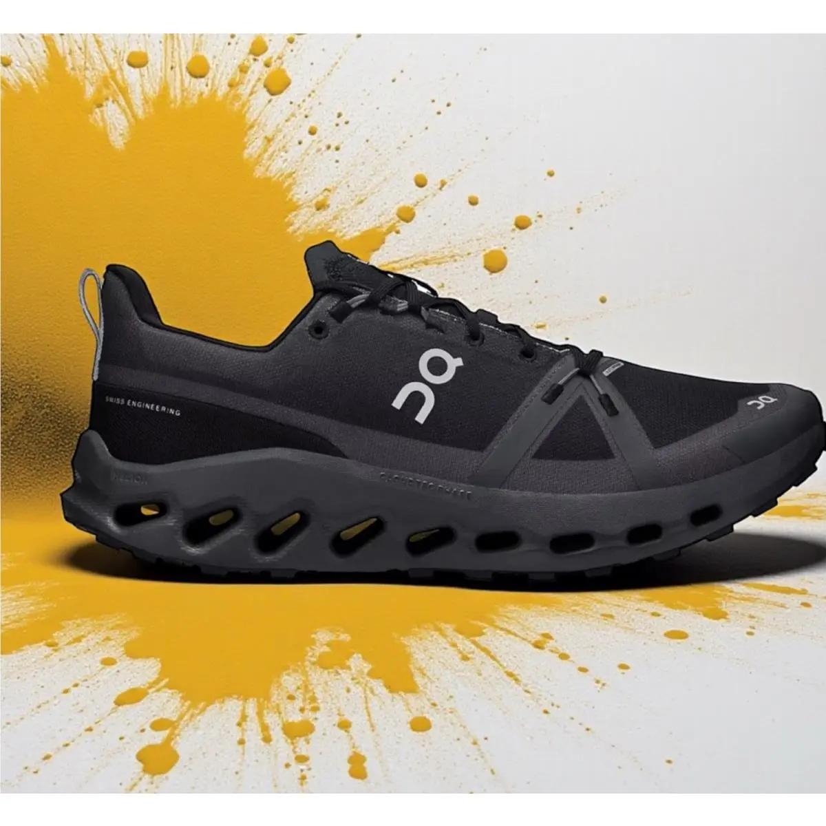 On Running Men`s Cloudsurfer Trail Waterproof Running Shoes Black/eclipse US 14