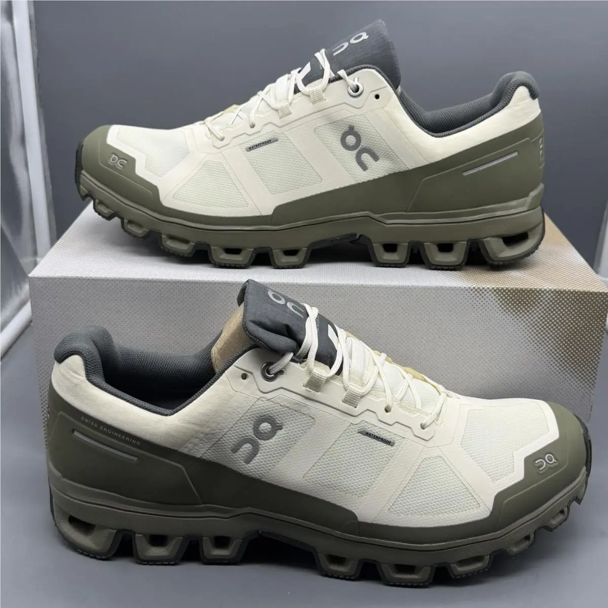 On Running Cloudventure Waterproof Mens M 11.5 ‘white/fir’ Outdoor Trail Shoes