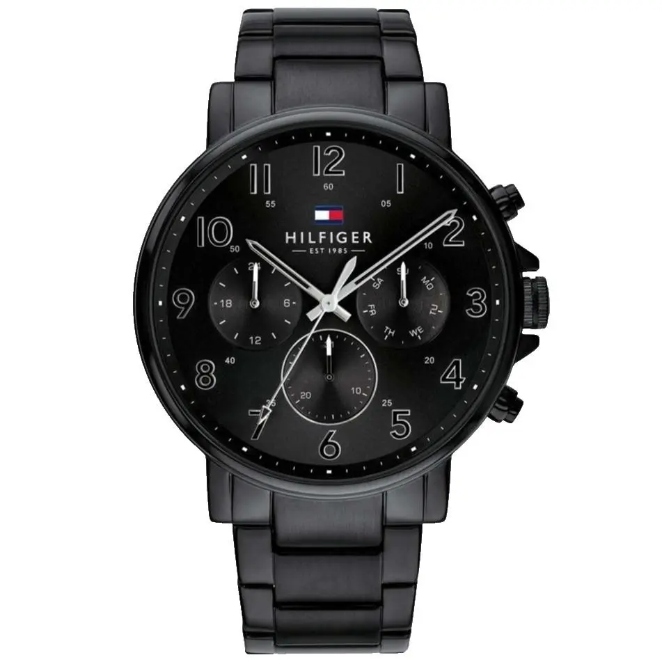Tommy Hilfiger Daniel Chronograph 1710383 Black Dial Bracelet 46MM Mens Watch