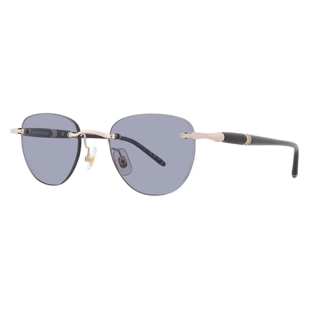Montblanc Grey Oval Men`s Sunglasses MB0412S 001 48 MB0412S 001 48