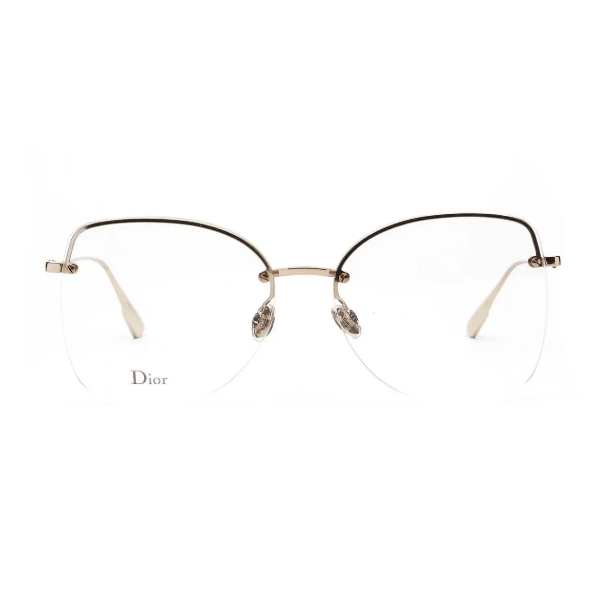 Christian Dior Stellaire O10 J5G 59mm Gold Cat Eye Eyeglasses Frame Italy
