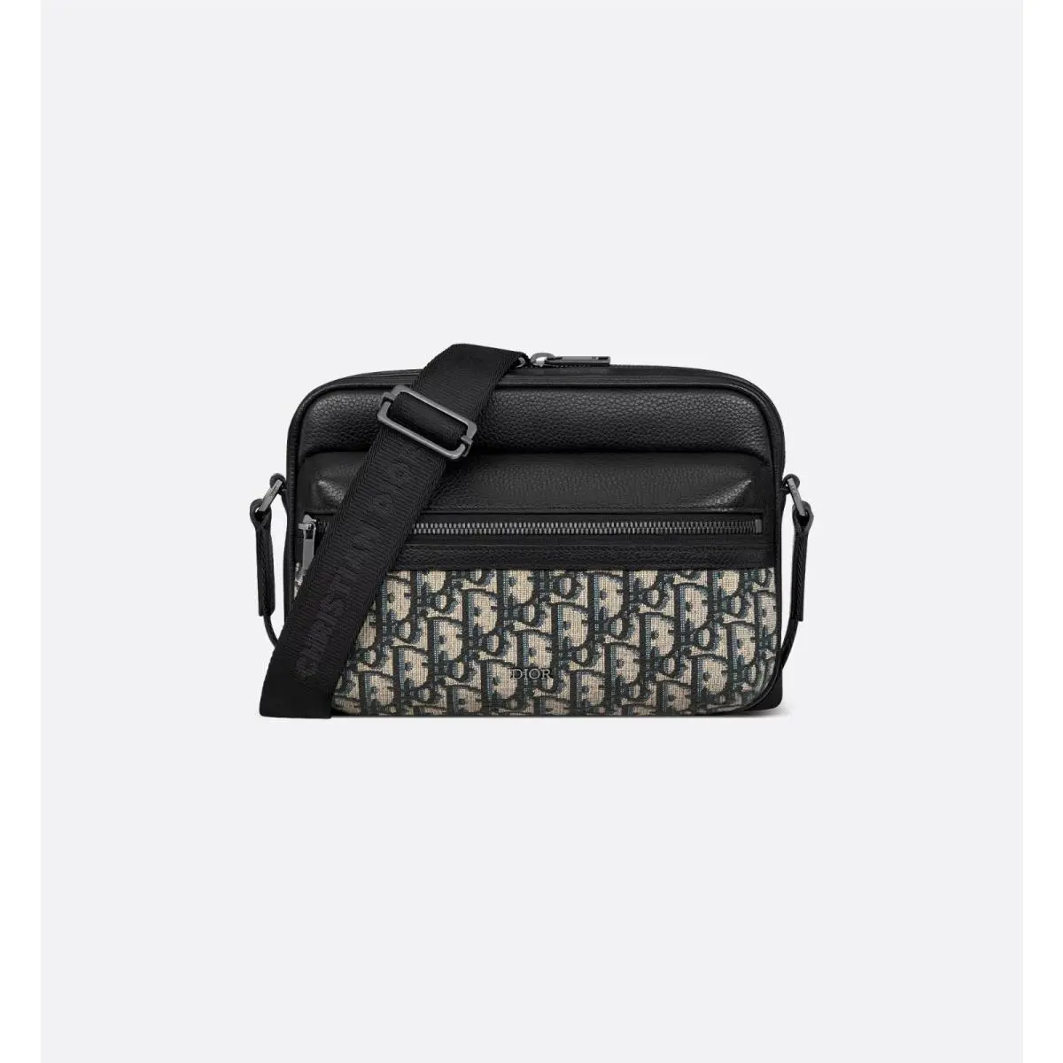600 Dior Rider 2.0 Zipped Messenger Bag Beige Black Dior Oblique Jacquard