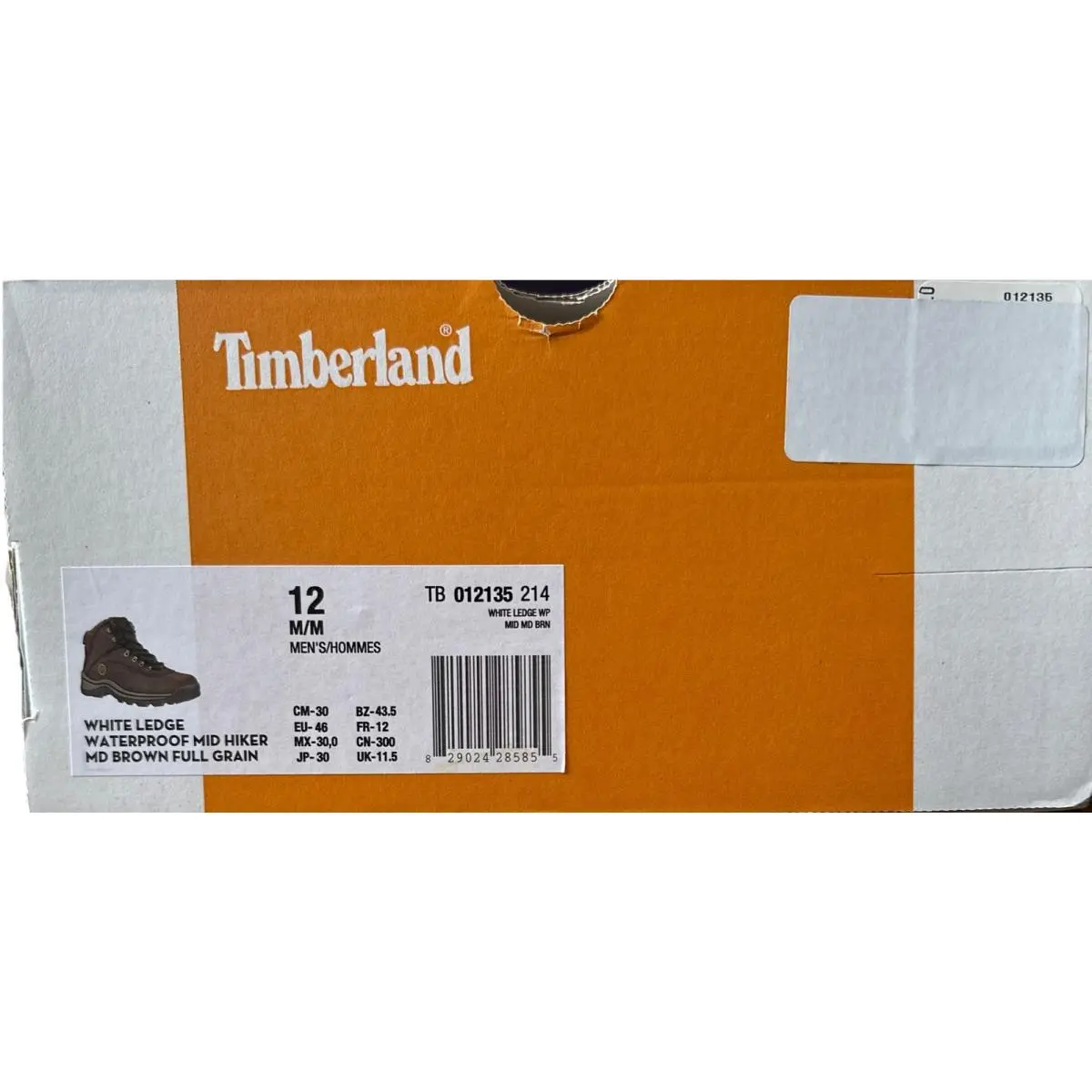 Timberland White Ledge Waterproof Mid Hiking Boots Men`s Brown Lace Up - 12