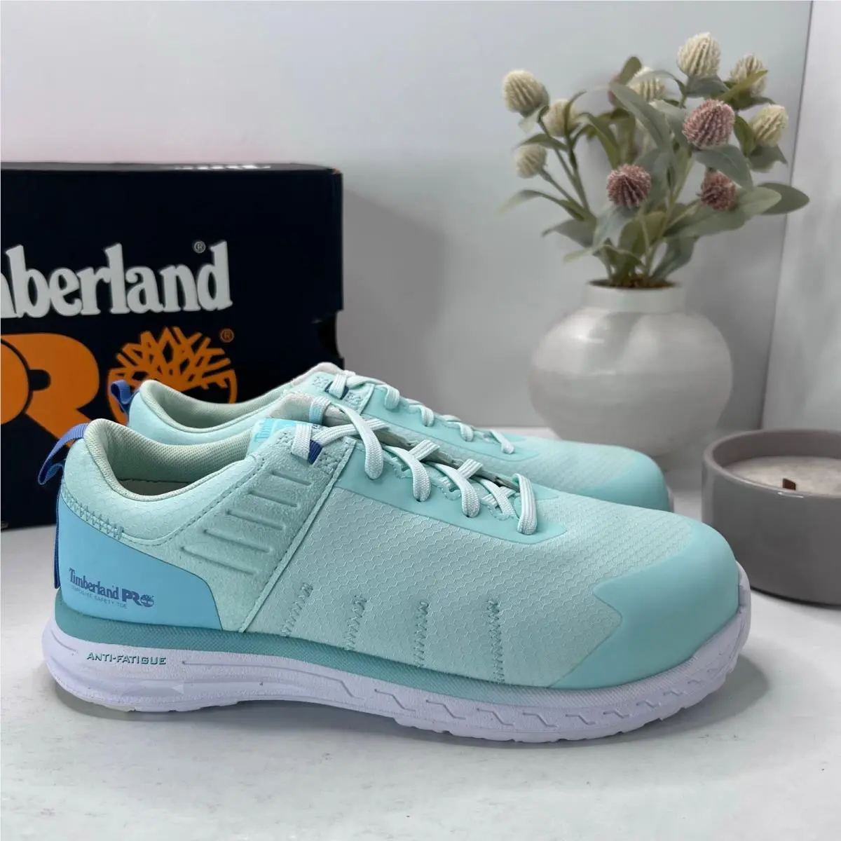 Timberland Pro Overdrive Composite Safety Toe Sneaker Aqua Women 9