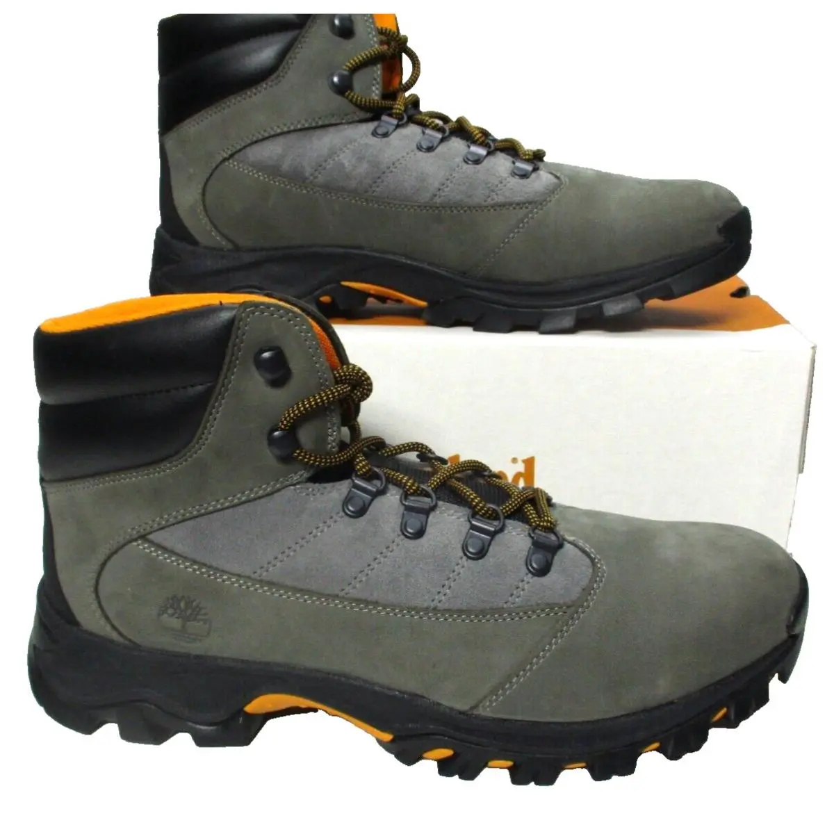 Timberland Mens Size 10.5 Rangeley Mid Dark Grey Leather Hiking Boots Shoes Gray