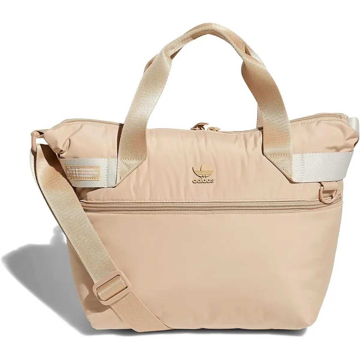 Adidas Originals Magic Beige Logo Puffer Shopper Tote Crossbody Shoulder Bag