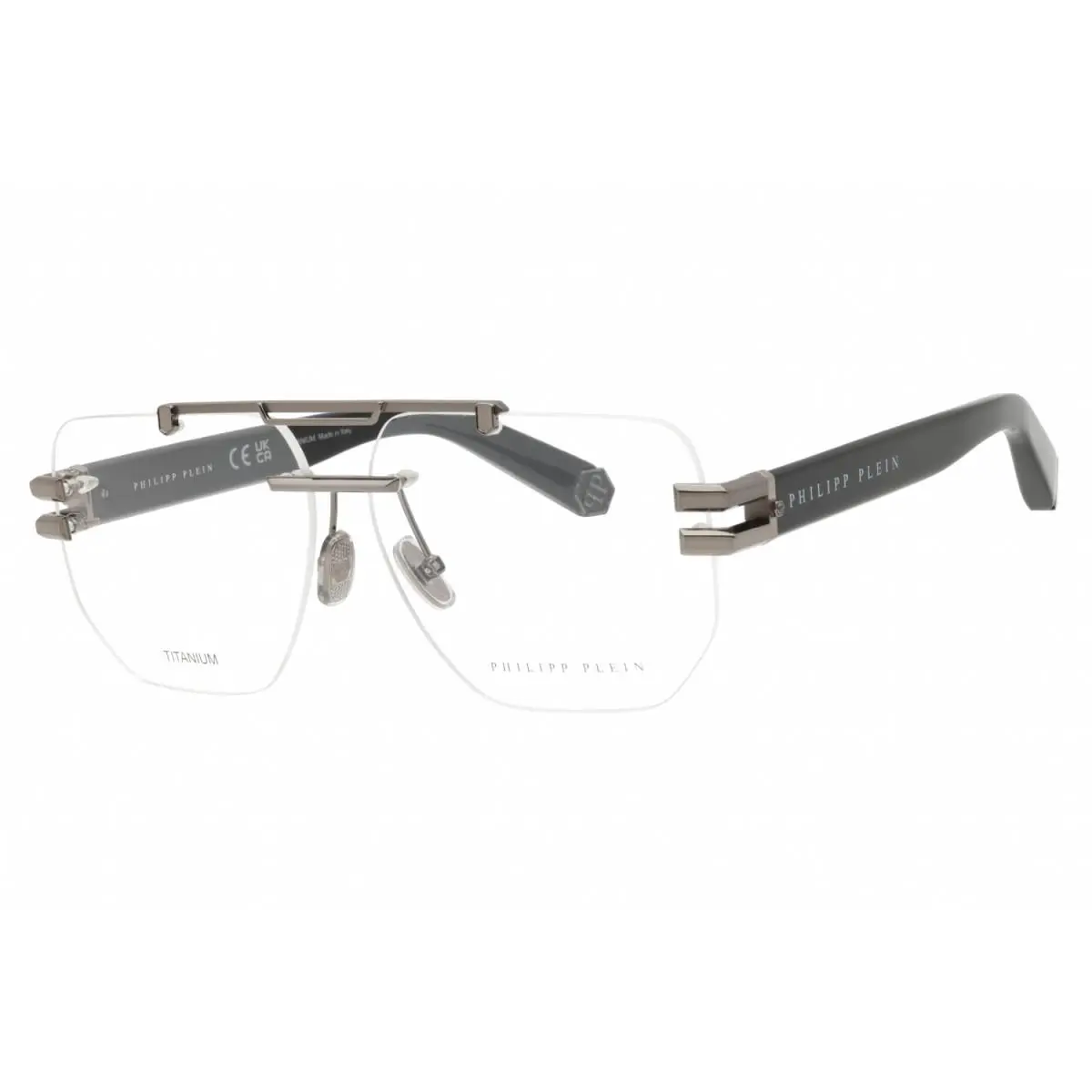 Philipp Plein VPP087M 0584 Shiny Gunmetal 61mm Eyeglasses