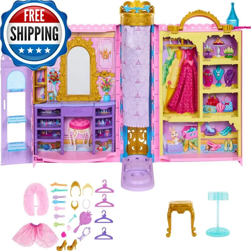 Mattel Disney Princess Toys Ready For The Ball Closet Playset Opens To 2 Feet