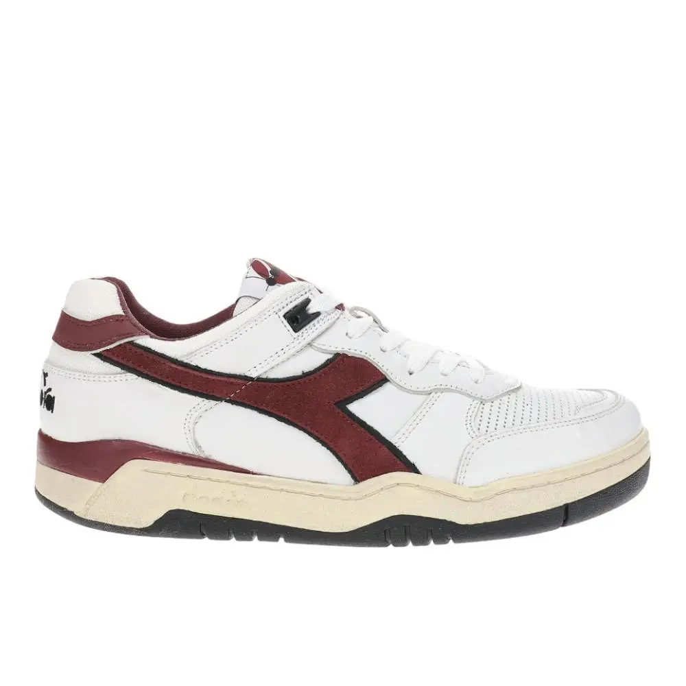 Diadora B.560 Used Lace Up B.560 Lace Up Mens White Sneakers Casual Shoes 180117-C9725
