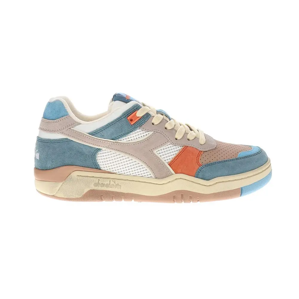 Diadora B.560 Tourney Italia Lace Up Mens Blue Brown Orange Sneakers Casual S