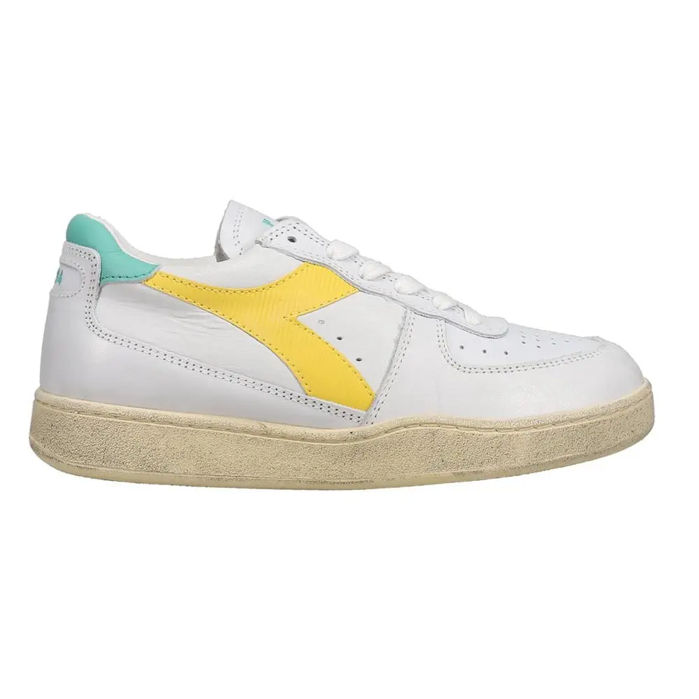 Diadora Mi Basket Low Used Lace Up Mi Basket Low Lace Up Mens White Sneakers Casual Shoes 179043-C168