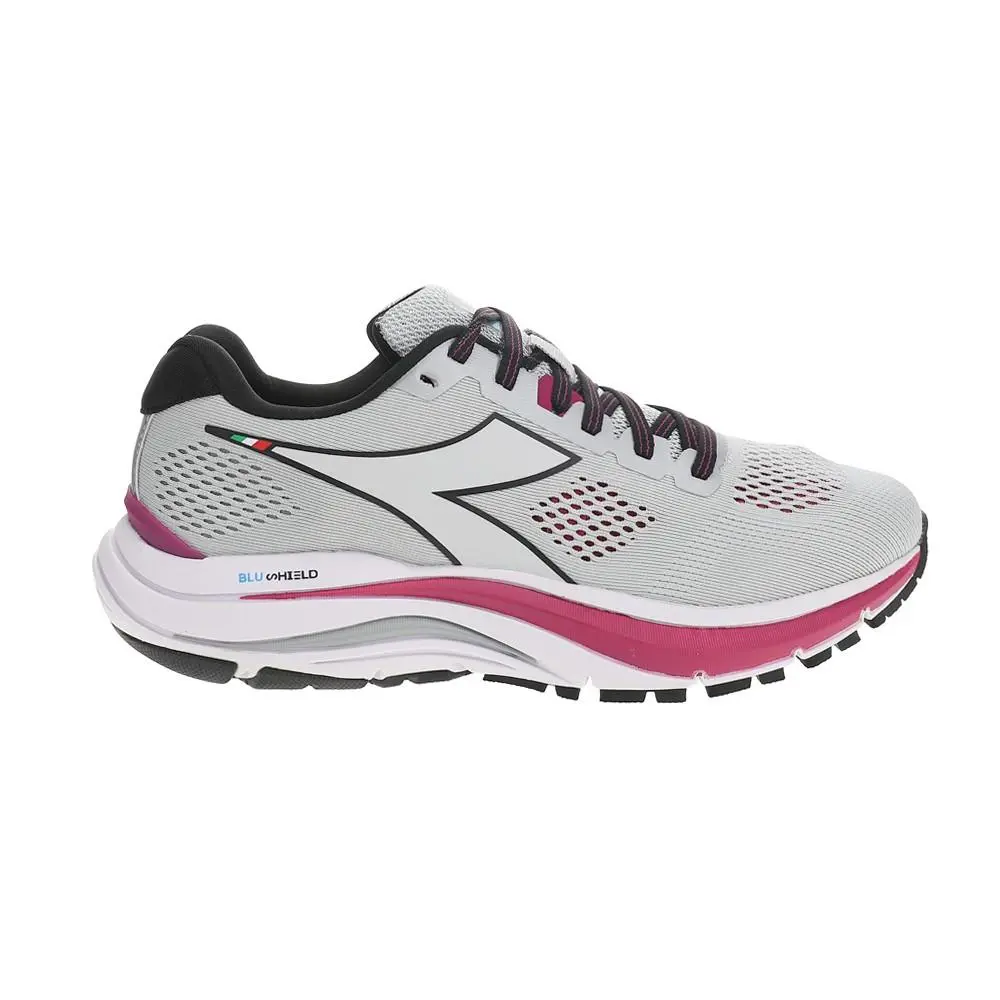 Diadora Mythos Blushield 7 Vortice Running Womens Grey Pink Sneakers Athletic
