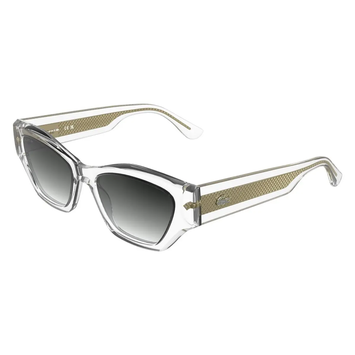 L 6072 S Transparent Light Green 301 Size 52 Sunglasses by Lacoste