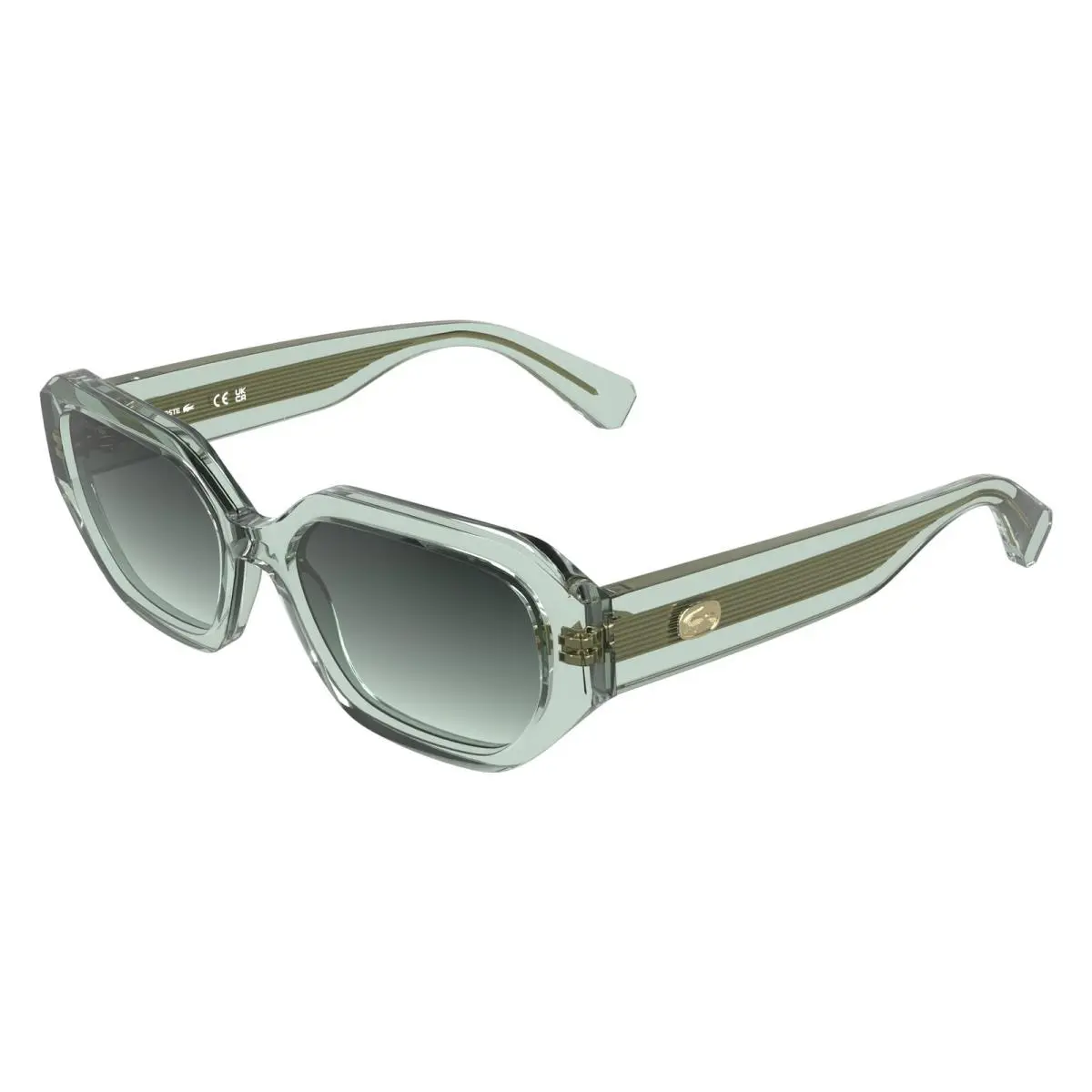 L 6091 S Transparent Light Mint 320 Size 55 Sunglasses by Lacoste
