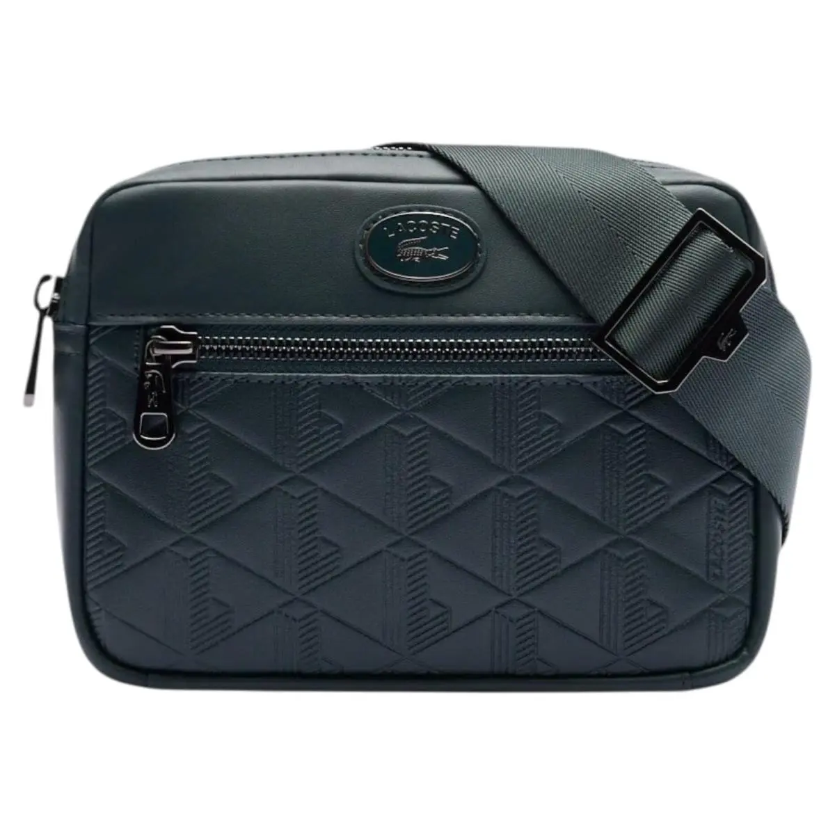 Lacoste Embossed Monogram Reporter Bag – Dark Green