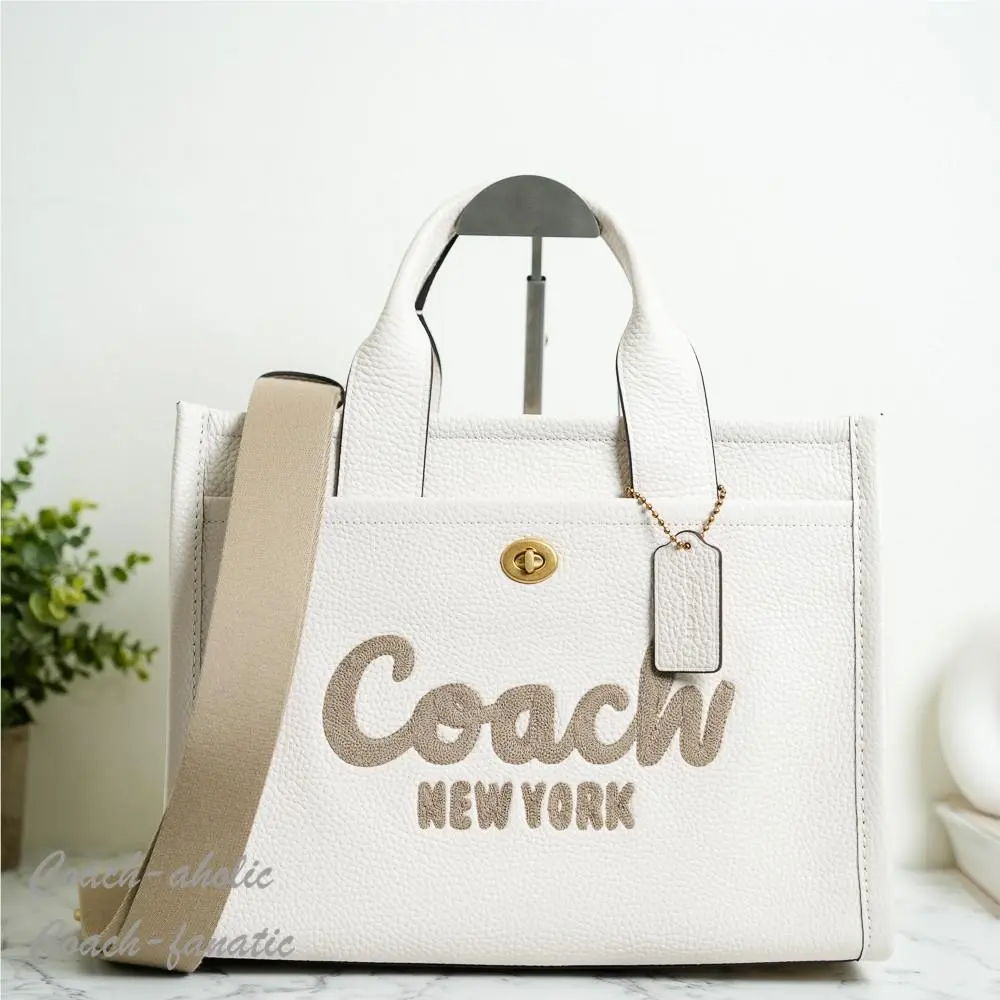 Coach CAM75 Cargo Tote Medium Crossbody Bag in Chalk Leather