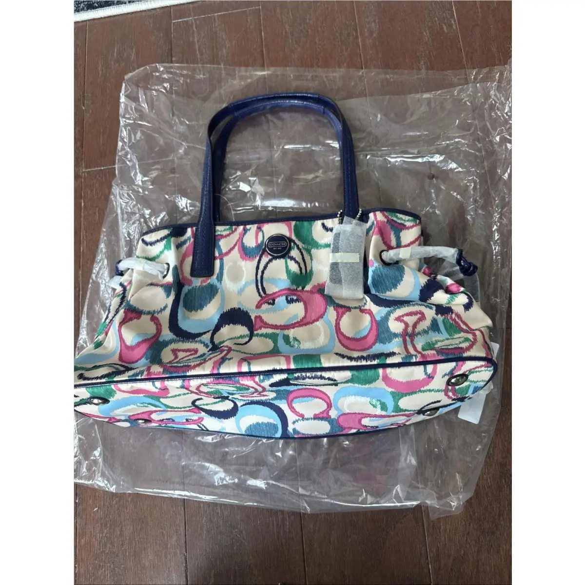 F24453 Ikat Large Satchel Tote Multicolored Signature C Purse by Coach