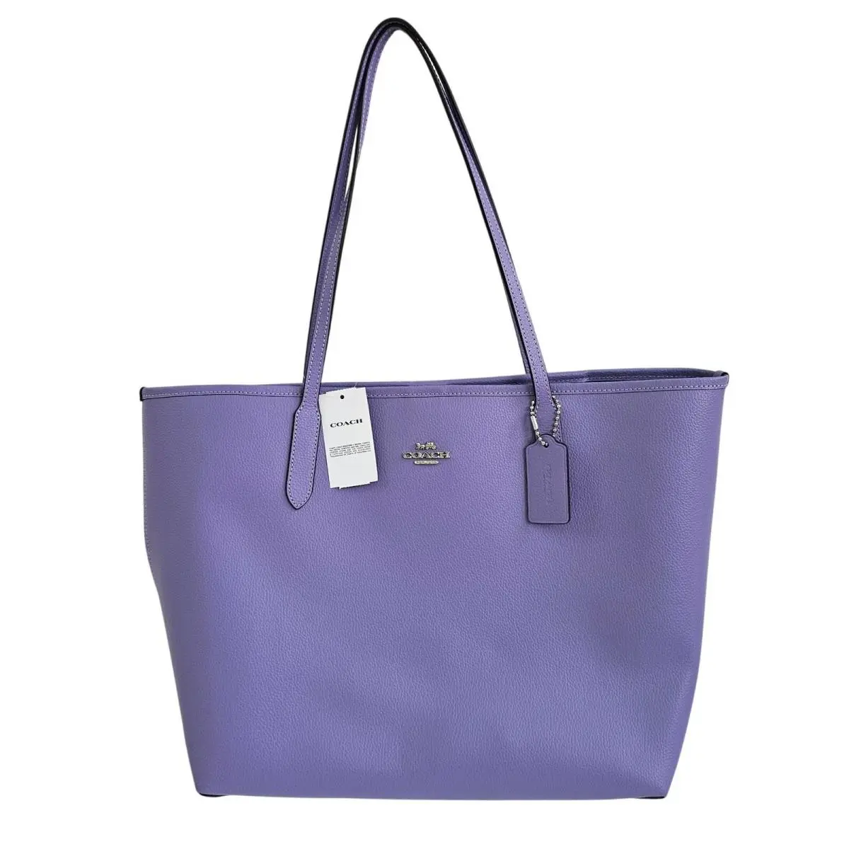 Coach City Tote Bag Leather Light Violet Purple Shoulder Purse CR111
