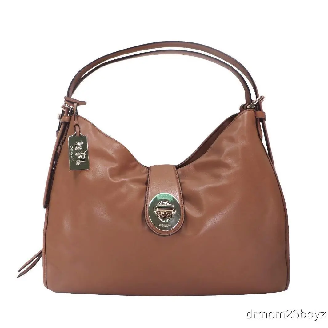 Coach Madison Carlyle Brindle Tan Leather Shoulder Purse Bag 32221 Last
