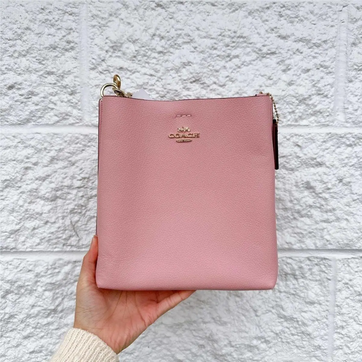 Coach CF433 Mollie Bucket 22 with Signature Canvas Interior IN Powder Pink