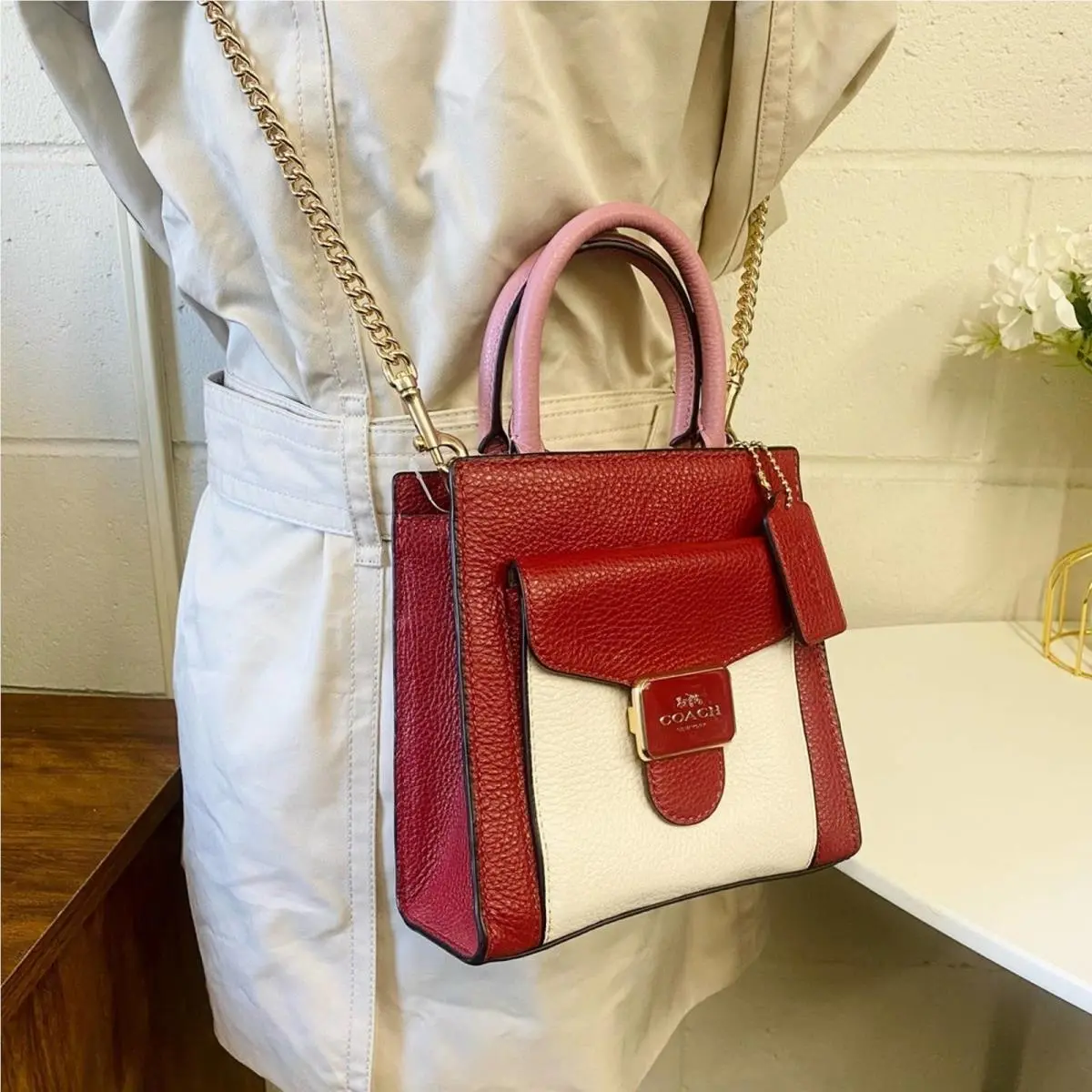 Coach C6994 Mini Pepper Crossbody Bag In 1941 Red Multi