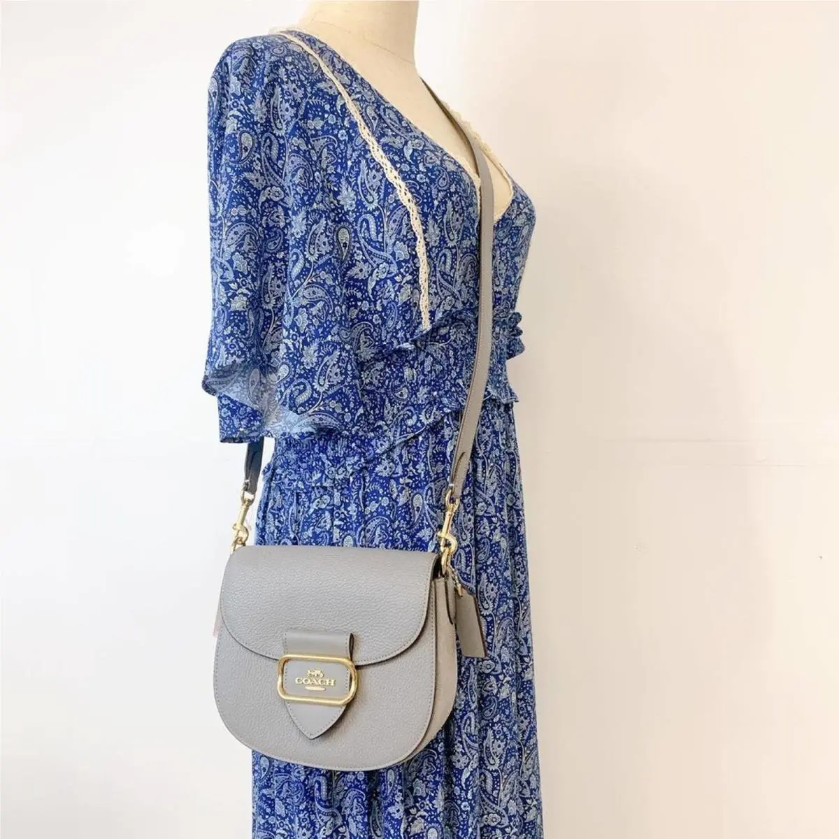 Coach CF316 Morgan Saddle Bag IN Granite