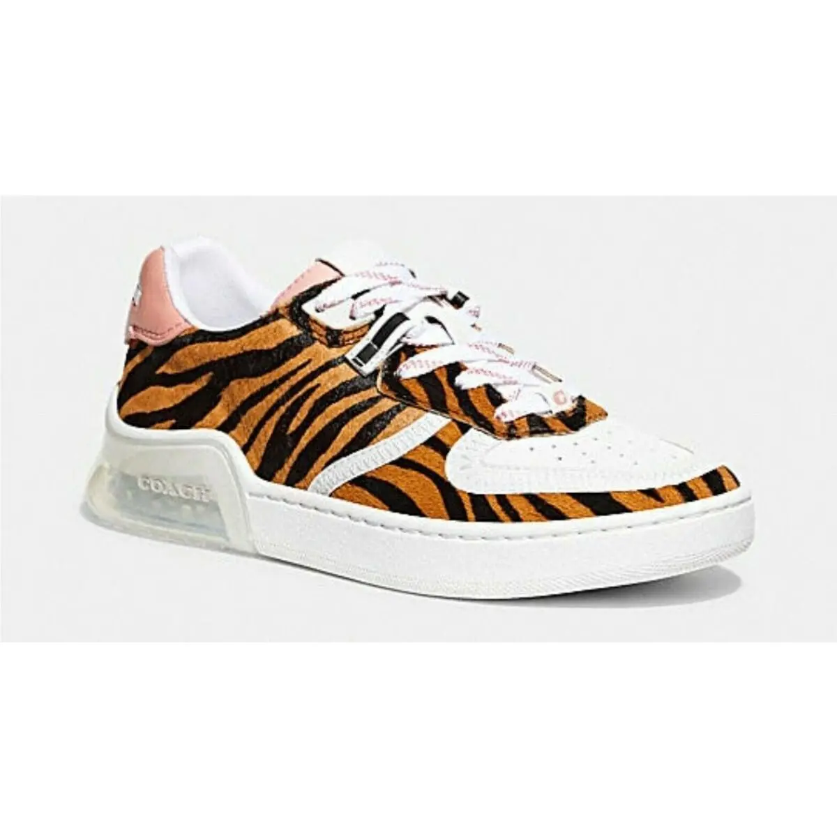 New.  Women`s Citysole Court Sneaker Size US 7.5 B Zebra / Candy Pink by Coach