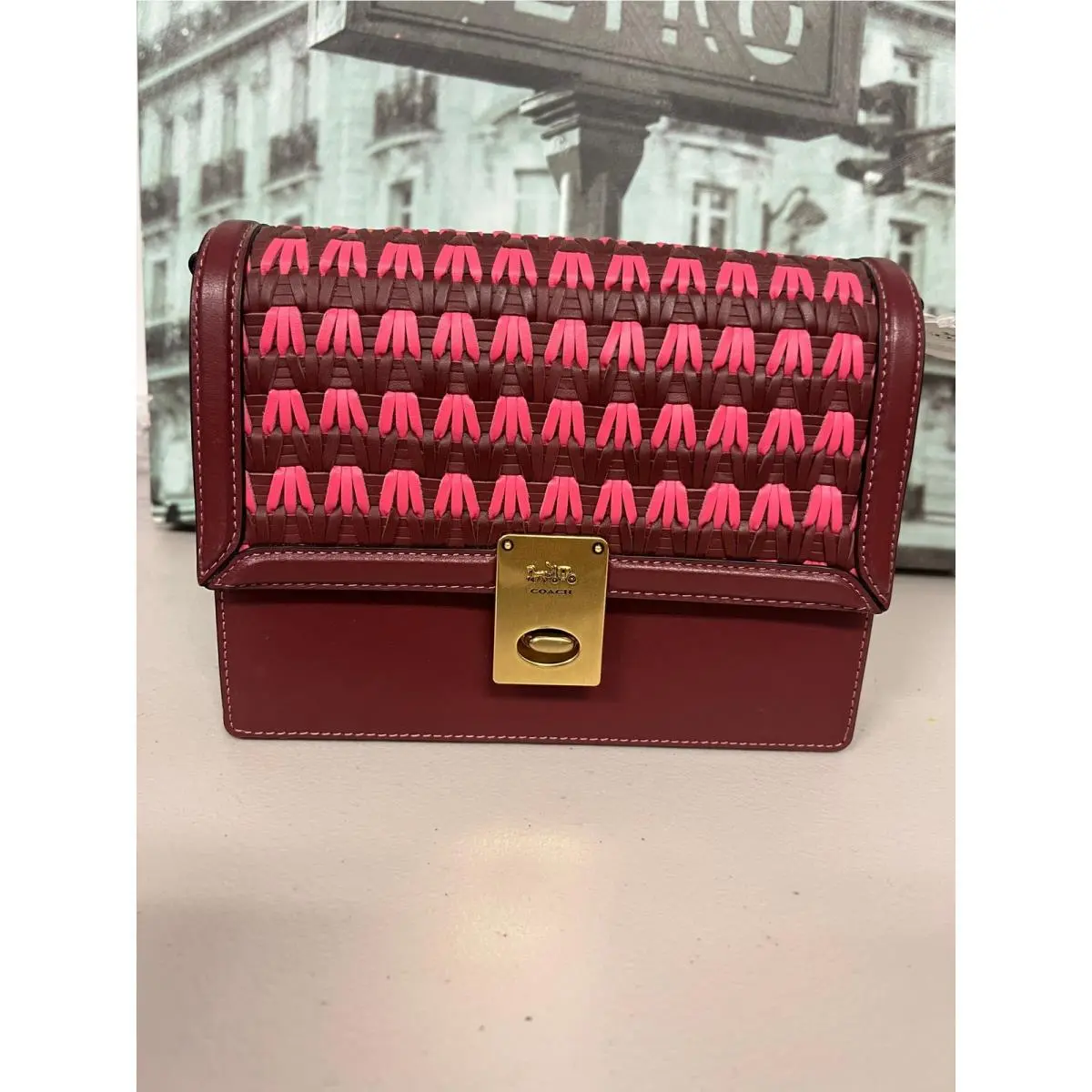 Coach 613 Hutton Shoulder Bag with Weaving