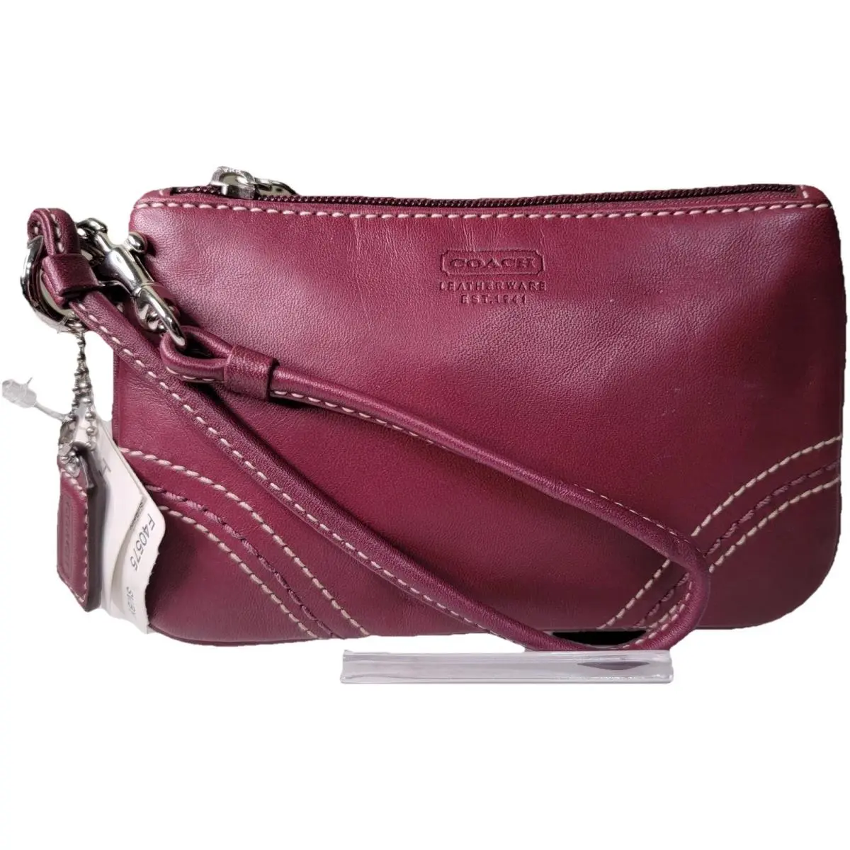 Coach Leather Ware Berry Red Small Wristlet Wallet F40575
