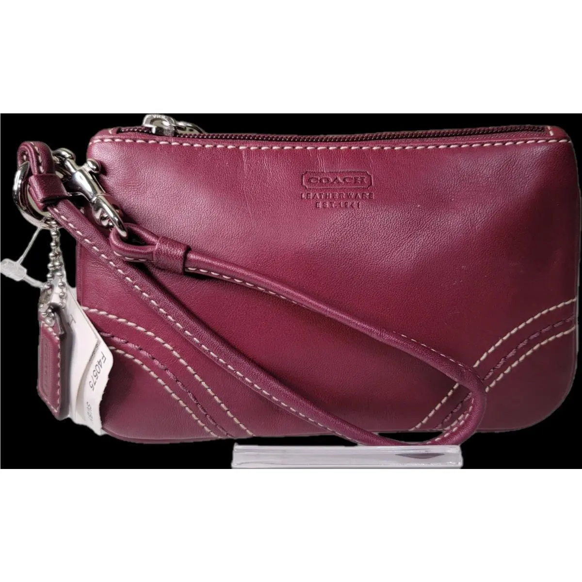 Coach Leather Ware Berry Red Small Wristlet Wallet F40575