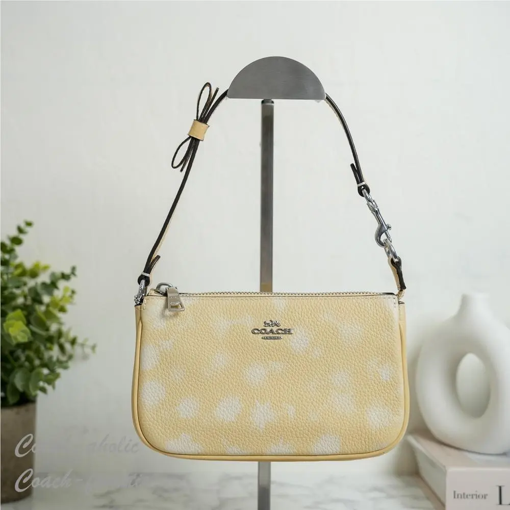 Coach CDW28 Nolita 19 with Floral Print and Bow in Washed Yellow