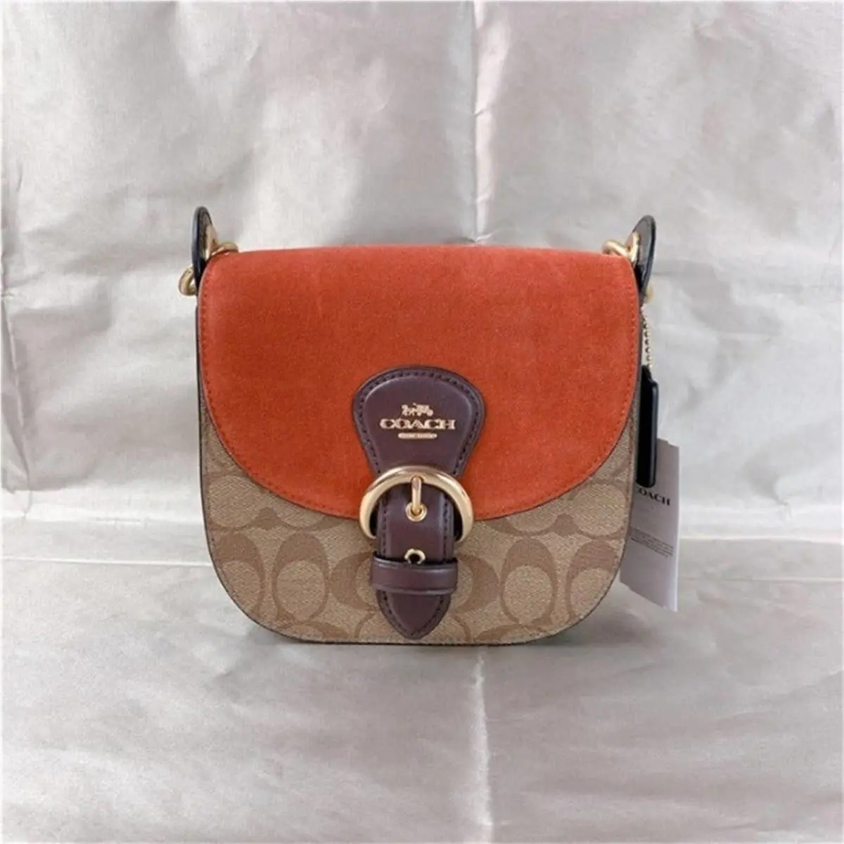 Coach C5691 Kleo Shoulder Bag 17 In Signature Canvas In Khaki Multi