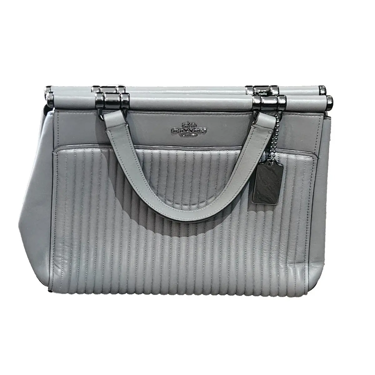 Coach Grace Quilted Gray Satchel/crossbody Bag 22728