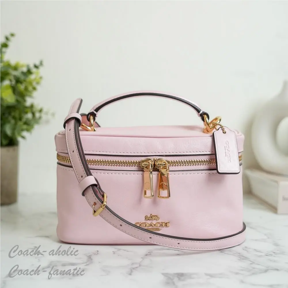 Coach CEO24 Rainer Crossbody 18 Leather Vanity Bag in Gold/soft Pink