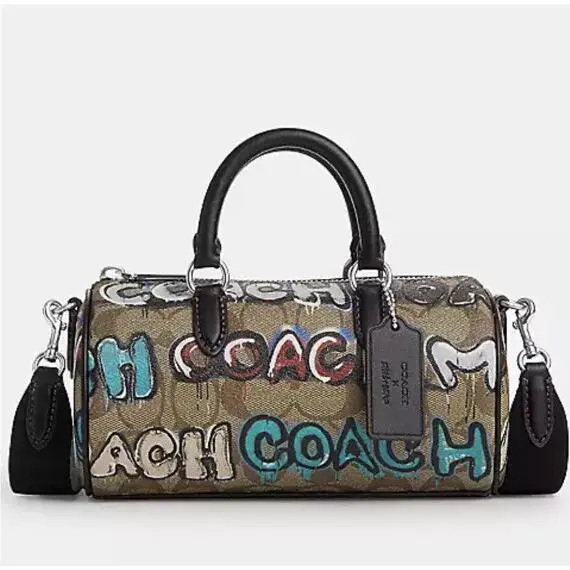 Coach Crossbody X Mint + Serf Lacey In Signature Canvas CM094 Barrel Bag