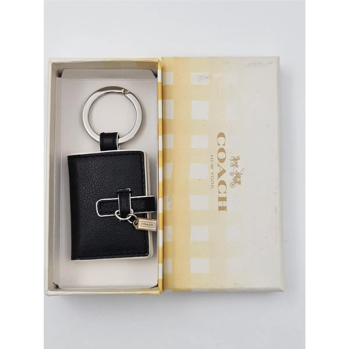 Vintage Y2K  Signature Monogram Photo Holder Keychain Bag Charm by Coach