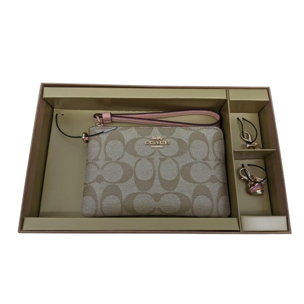 Coach C8726 Corner Zip Wristlet In Signature Canvas